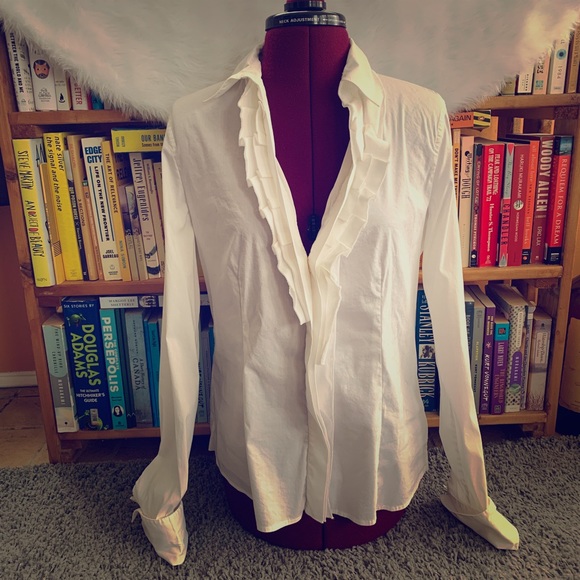 BCBGMaxAzria Tops - BCBGMAXAZRIA | white ruffled blouse M